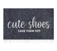 AOAOPQ Paillasson de Bienvenue pour intérieur et extérieur - Tapis de Sol en Caoutchouc Gris - Jolies Chaussures à enlever - Tapis de Porte d'intérieur antidérapant - Grattoir à Chaussures - Tapis de