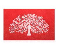 AOAOPQ Paillasson en Caoutchouc pour intérieur et extérieur - Lavable en Machine - Grattoir à Chaussures - 45 x 70 cm - Motif Arbre de Vie - Gris