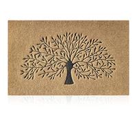 AOAOPQ Tapis de Porte intérieur antidérapant avec Envers en Caoutchouc antidérapant Facile à Nettoyer pour entrée, Couloir ou Cuisine Motif Arbre Marron 40 x 60 cm