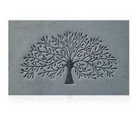 AOAOPQ Tapis de Porte intérieur antidérapant avec Envers en Caoutchouc antidérapant Facile à Nettoyer pour entrée, Couloir ou Cuisine Motif Arbre Gris Clair 45 x 70 cm