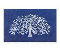 AOAOPQ Tapis d'entrée amusant pour l'extérieur de la maison, entrée pour chambre à coucher, grattoir à chaussures, tapis antidérapant pour porte d'entrée, arbre de vie, 60 x 90 cm, bleu