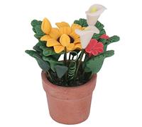 Aoaoy 1:12 Plantes en Pot de Maison de Poupée Miniature, Plants Artificiels en Pot à Haute Simulation à Main pour Accessoires de Maison de Poupée, Fausses Fausses Belles Fleurs Tulip
