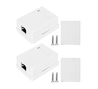 Aoaoy 2 Pcs Boîte de Jonction D'informations de Bureau RJ45-8P8C CAT6 Réseaux à Blindage à Port Unique Cabring Mount de Surface 6 * 5 * 5 Networks Ethernet Box Mur
