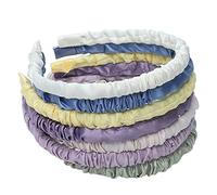 Aoaoy 7 Pack Pack Satin Hair Hair Hoop pour les Femmes, Bandeaux Colorés avec Design Antidérapant, Idéal pour Toutes les Coiffures, Activités de Plein Air, Fêtes pour Réparer la