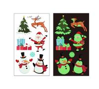 Aoaoy Autocollants de corps lumineux de Noël, pour enfants de Noël, faux visage, tatouages de corps, décorations de fête de préférence pour (Y-063)