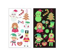 Aoaoy Autocollants de corps lumineux de Noël, pour enfants de Noël, faux visage, tatouages de corps, décorations de fête de préférence pour (Y-062)