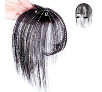 Aoaoy Bangs Hair Topper Extension, Fines Franges D'air Minces Minces, Ajouter Instantanément le Volume des Poils pour L'alopécie et les Cheveux Fins Mieux pour les Femmes Atteintes de Calvitie (Noir)