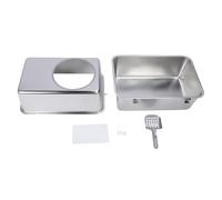 Aoaoy Boîte à Litière Fermée en Métal, Toilettes pour Chats en Acier Inoxydable avec Couvercle et Conception D'entrée pour Plusieurs Chats, Contrôle des Odeurs et Entretien Hygiénique