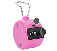 Aoaoy Boîte en métal, petit corps, compteur portable facile à utiliser, enregistrement des temps, couleurs variées, pour statistiques de données, participation à une conférence, circulation (rose)