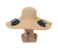 Aoaoy Chapeau à Bord Large avec 2 Ventilateurs Solaires Amovibles USB et Charge Solaire, Chapeau de Seau de Pêche en Plein Air Refroidissement Rapide avec Ventilateurs d'air Bulite en
