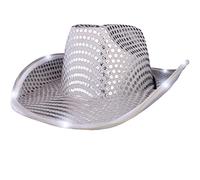 Aoaoy Chapeau de Cowboy à Paillettes Lumineux 2 Pièces, Accessoires de Costume avec LED, pour Fêtes D'anniversaire, Halloween et Plus Encore