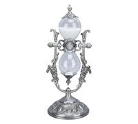 Aoaoy Chileur de Sablier, Minuterie de Sable avec Support Vintage 15 Min de Gravure en Relief en Relief en Orage de Sablier en Or pour Décoration étagère (Étain Antique)