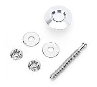 Aoaoy Couvercle de serrure de capot de déverrouillage de bouton, 1,2 pouces universel bouton pression de voiture à dégagement rapide goupilles de capot serrure de capot (argent)