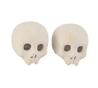 Aoaoy Décor de Crâne en Céramique Unique, Bûche de Crâne Sculptée à Feu, Idéal pour L'ambiance de Cheminée de Vacances