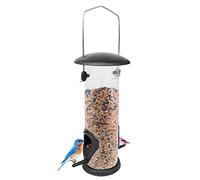 Aoaoy Faisseur d'oiseaux Sauvages, Distributeur de Nourriture pour Oiseaux en PVC avec Haut et Bas en Métal renforcé, adapté à la Mangeoire à Oiseaux Suspendue, Idéal pour Une Utilisation en Plein