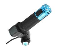 Aoaoy Gardonyme de Poignée D'accélérateur, 5 Fils des Poignées de Gaz avec Affichage LED et Verrouillage de Bouton pour les Vélos électriques (Bleu)
