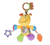 Aoaoy Hochet coloré à Suspendre pour Poussette de bébé, Jouet Apaisant pour Apaiser Les émotions, Doudou à Suspendre avec Anneau de Dentition, Portable pour la Maison et Les (Yellow)