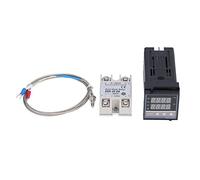 Aoaoy Kit de Contrôleur de Température REX-C100 PID, Thermocouple de Détection de Température et Relais à L'état Solide, pour un Contrôle Intelligent avec une Protection contre la