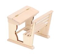 Aoaoy Maison de poupée miniature 1:12 Bureau et chaise en bois de bouleau, idéal pour chambre d'enfant, bibliothèque ou maison de poupée, mini décoration de bureau d'école inachevée