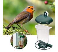 Aoaoy Mangeoire à oiseaux automatique en plastique transparent pour observer les oiseaux facilement, avec ventouses (vert)