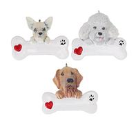 Aoaoy Pendant Le Chien de Noël, Ornement Pendentif pour Chien Arbre de Noël, Portez Un Chiot Bricolage pour la Décoration (Combinaison Trois)