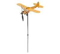 Aoaoy Piper J3 Cub Girouette d'avion en métal 3D pour toit extérieur, indicateur de direction du vent, décoration de jardin (S 47 x 10 x 6,6 cm)