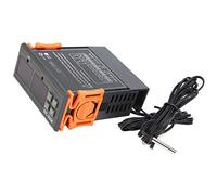 Aoaoy Régulateur de température réglable, double écran, capteur à double sonde, thermostat numérique avec retardateur ABS pour ferme, réfrigérateur, serre, aquarium (12 V)