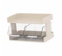 Aoaoy Support de Stockage de Capsules de café pour Sachets de thé, Organisateur de Comptoir Multicouche, Blanc Crème, pour Bureau, Bar, avec un Design Simple et Pratique (2 couches 30x17x16,5 cm)