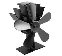 Aoaoy Ventilateur de Poêle à Bois 5 Foyer à Ailes Ventilateur à Chaleur - Four à Fourgon Poêle à Bûcher en Bûche de Bûche de Bûcher (Noir)