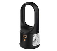 Aoaoy Ventilateur tour - Ventilateur de bureau sans pales - Petit ventilateur de table silencieux sans pales - Rechargeable par USB - 6 vitesses réglables - Mini ventilateur avec (noir)