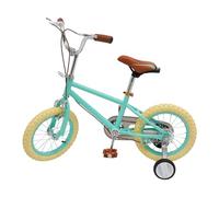 AOAPUMM Vélo pour enfant de 14 pouces avec roues stabilisatrices, vélo d'extérieur pour garçons et filles tout-petits Bleu/vert (vert foncé)