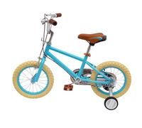 AOAPUMM Vélo pour enfant de 14 pouces avec roues stabilisatrices, vélo d'extérieur style pour garçons et filles en bas âge, bleu/vert (bleu)