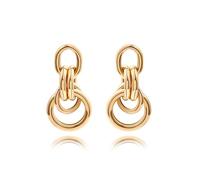 Aobei Pearl 18 K pendentif en Or Boucles d'oreilles pour femmes boucles d'oreilles géométriques oblongs délicates boucles d'oreilles grand style bosimia bijoux pour femmes