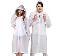 Aobetak Cape de pluie pour adulte imperméable Portable,réutilisable clair à capuches et les manches,EVA Matériau étanche Manteau de pluie Poncho pour homme ou femme adolescent Voyage Festival 2 packs