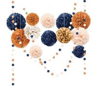 AOBKIAT Lot de 15 pompons colorés en papier de soie pour fête de mariage, décoration de fête prénatale, fête prénuptiale, fête de jardin
