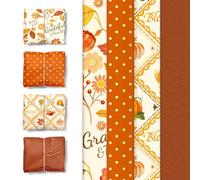 Aobkiat Lot de 24 feuilles de papier de soie pour sacs cadeaux, motif citrouille, feuille d'érable, papier kraft orange pour bricolage, emballage cadeau de récolte d'automne, 38,1 x 50,8 cm