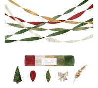 AOBKIAT Lot de 5 rouleaux de serpentins décoratifs de fête de Noël, olive, rouge, champagne, argent, or, papier crépon pour sapin de Noël, mariage d'hiver, anniversaire, fête prénatale, Nouvel An