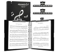 AOBOPLE 100 Pages Classeur de Rangement Pour Partitions de Musique A4,Avec 2 Agrafes Pour Notes de Musique Pupitre de,Musique,Porte Partition Chorale,Pour Partitions d'instrumentaliste et Musicien