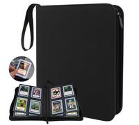 AOBOPLE Album de Cartes à Collectionner pour Top Loader, Classeur Carte 20 Pages 160 Cartes Album de Top Loader avec Fermeture éclair, 4 Pochettes 3"x4" par Page Top Loader Binder pour TCG, MTG