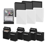 AOBOPLE Kit de 606 Pcs Pochette Carte Deck Box,Protege Carte Pour Cartes à Collectionner,Card Sleeve Pour Carte Magic,Cartes de Sport,72x47x95mm,Noir(300 Pochette Carte+300 Deck Box)
