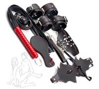 AOBORE Ensemble de jeux de rôle en cuir noir 7 pièces, unisexe