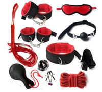 AOBORE Ensemble de jeux de rôle en cuir rouge (10 pièces), adapté aux performances sur scène