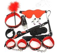 AOBORE Ensemble d'entraînement au Yoga 10 pièces, équipement d'entraînement au Yoga Noir et Rouge