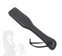 AOBORE Fouet en Cuir Noir avec lanière pour Un Rangement Pratique