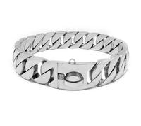 AOBUJDUB Collier Chaîne pour Chien en Or, Cubains avec Boucle en Métal Et Anneau en D pour Chien de Taille Moyenne et Grande, Collier pour Animaux de Compagnie avec(Silver,50cm)