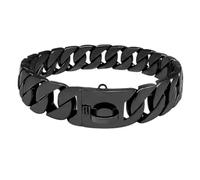 AOBUJDUB Collier Chaîne pour Chien en Or, Cubains avec Boucle en Métal Et Anneau en D pour Chien de Taille Moyenne et Grande, Collier pour Animaux de Compagnie avec(Black,60cm)