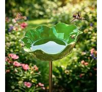 AOBUJDUB Handmade Metal Flower Garden Stake Bird Bath, for Yard, Lawn & Patio Decor(Noir,1pcs)