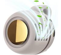 AOBUJDUB Silent Mini Bladeless Electric Fan, Rechargeable Clip-On & Waist Suspended Design, Adjustable 3-speed Suspended Waist Fans, for Outdoor Hiking Camping Travel(Gray)