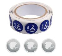 Aobuviou Lot de 30 autocollants NFC vierges programmables NFC Tag adhésif Ntag215 25 mm Blanc 2,5 cm Cartes NFC rondes 504 octets compatibles avec Tagmo Amiibo pour iPhone et tous les appareils