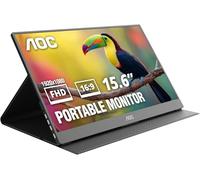 AOC 16T20 Portable Monitor 15.6 inch FHD 1920x1080, IPS Panel Computer Display, Speakers, USB Type C x2, Mini HDMI x1, Premium Smart Cover, Gaming Console Compatible